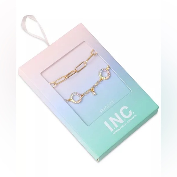 INC International Concepts Pavé Ring and Chain Link Gold-Tone 2 Pc Bracelet Set - Picture 2 of 10